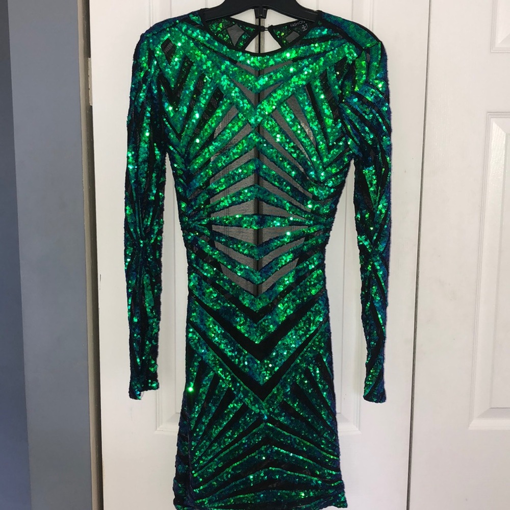 Green iridescent Fashion Nova dress